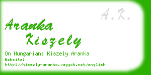 aranka kiszely business card